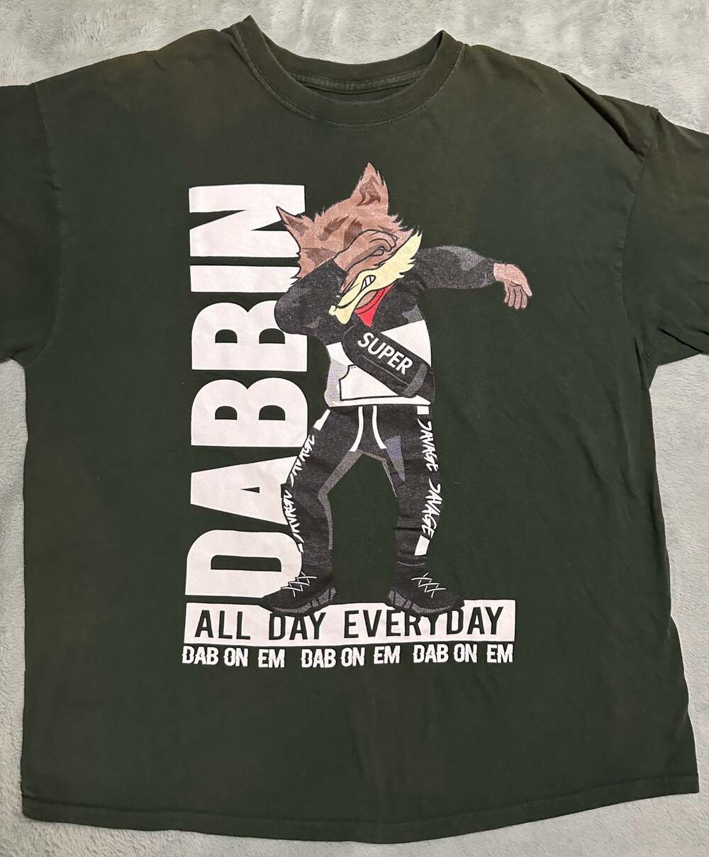 3Forty Inc. Dabbin All Day Everyday Wolf Graphic T-Shirt, Size XL